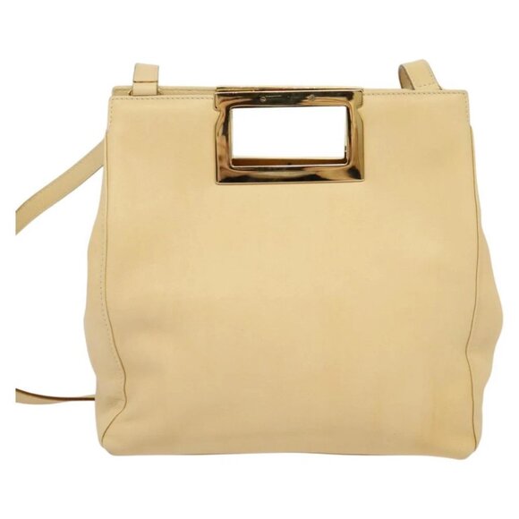 Salvatore Ferragamo Hand Bag Leather 2way Beige Gold - Picture 3 of 15